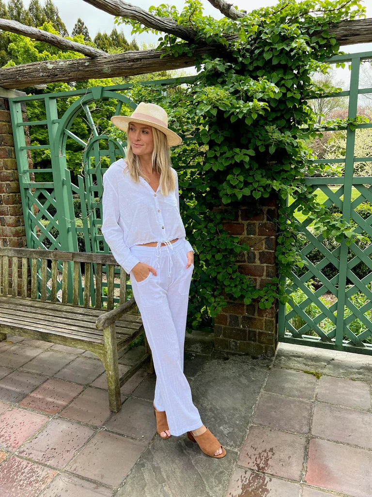 Palmer Gauze Button Down Top