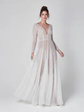 Bohemian A Line Sparkly Sequined Luxury Wedding Dresses