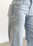 Katie Flower Patch Barrel Jeans