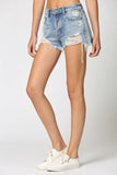Miranda Vintage Wash Frayed Mom Shorts