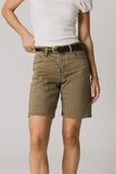 Layla Denim Shorts in Olive