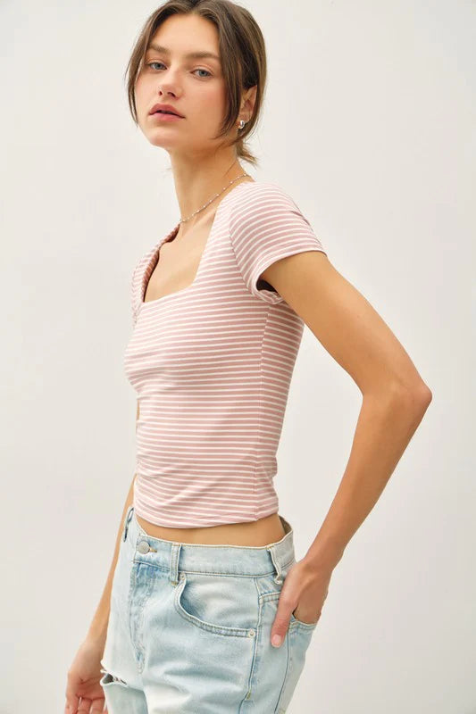 Ginny Double Lined Striped Top