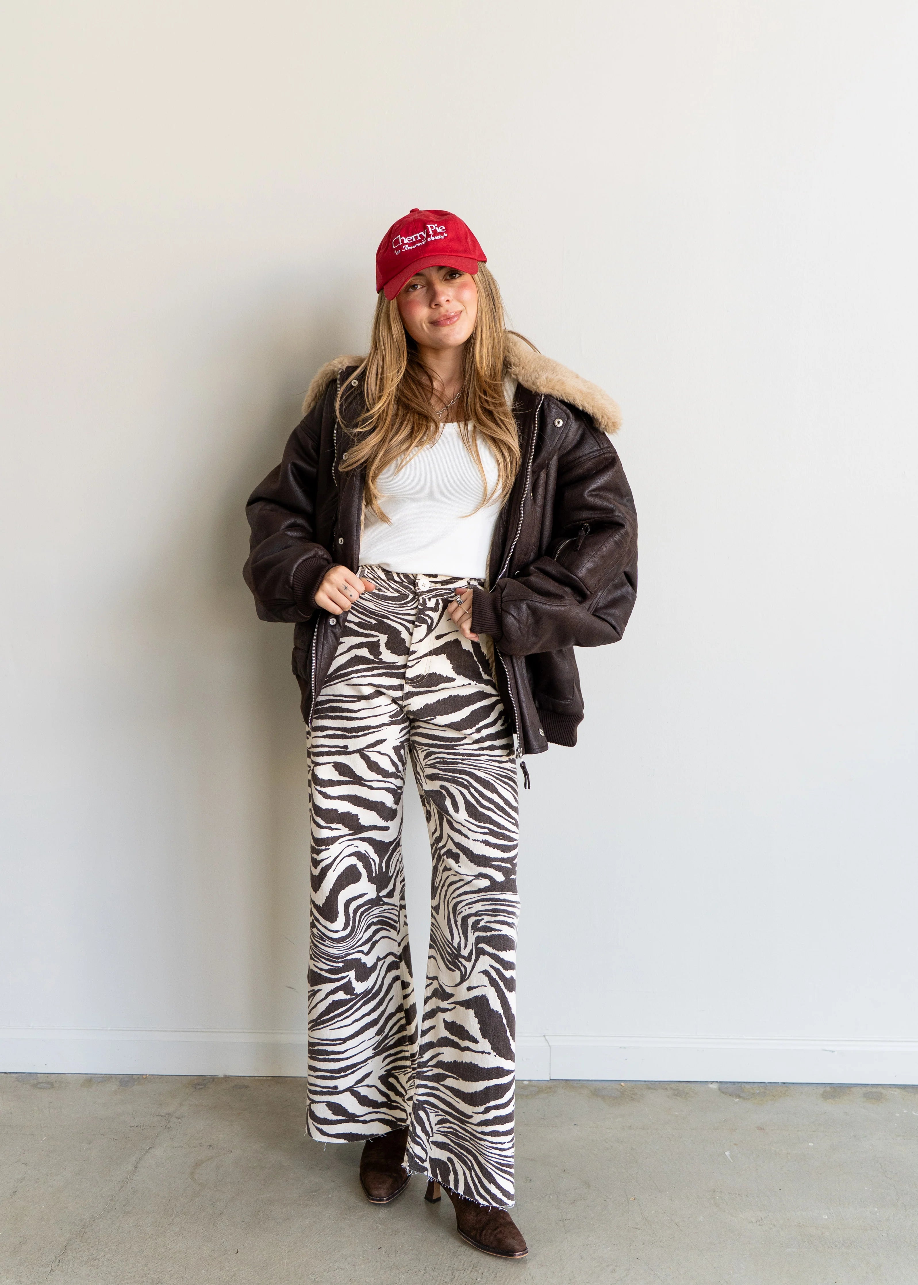 Zaza Zebra Wide Leg Jean