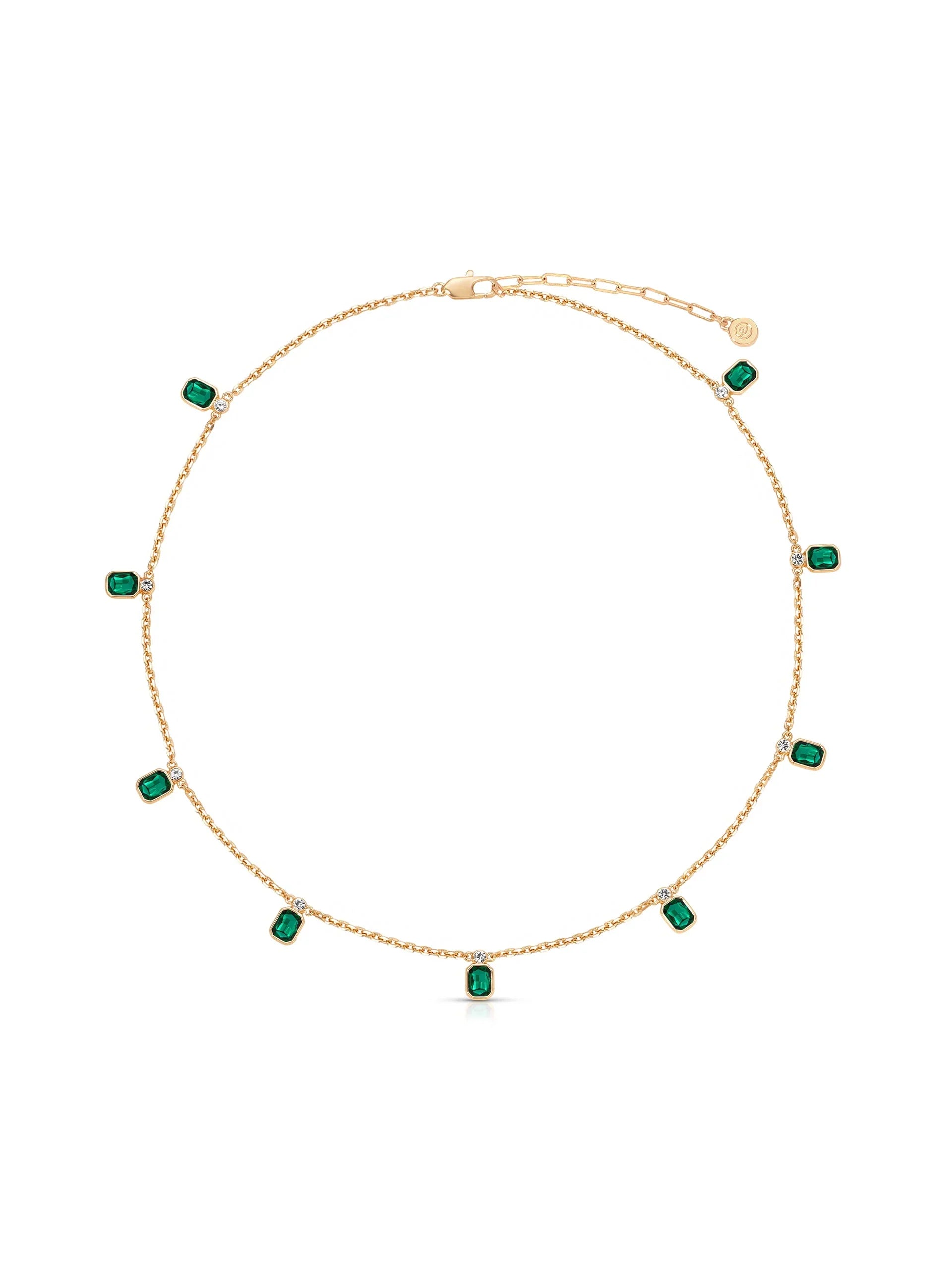 Deco Crystal Charm Necklace