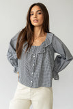 Ayla Gingham Blouse in Black
