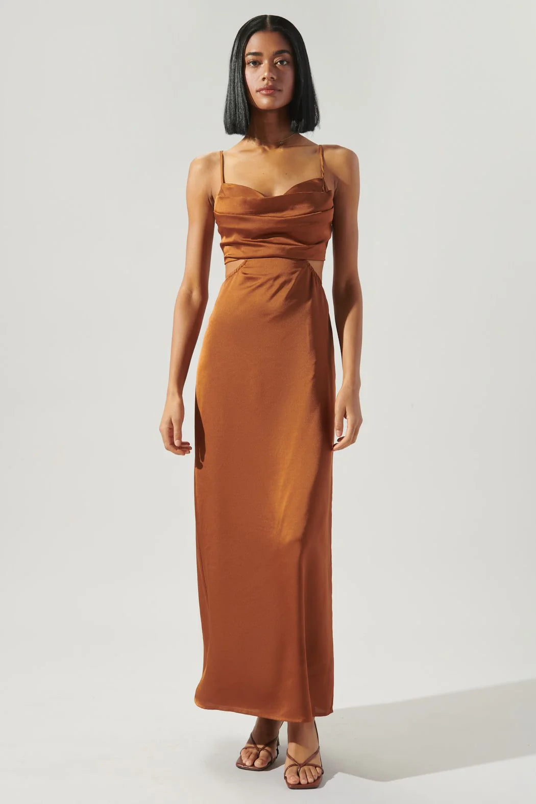 Marva Cowel Neck Midi Dress