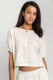 Kortney Floral Oversized Top in Natural