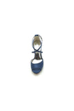 Navy Blue High Heels with Crossed Straps