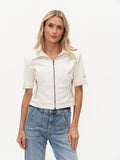 Monroe Short Sleeve Collared Jacket White