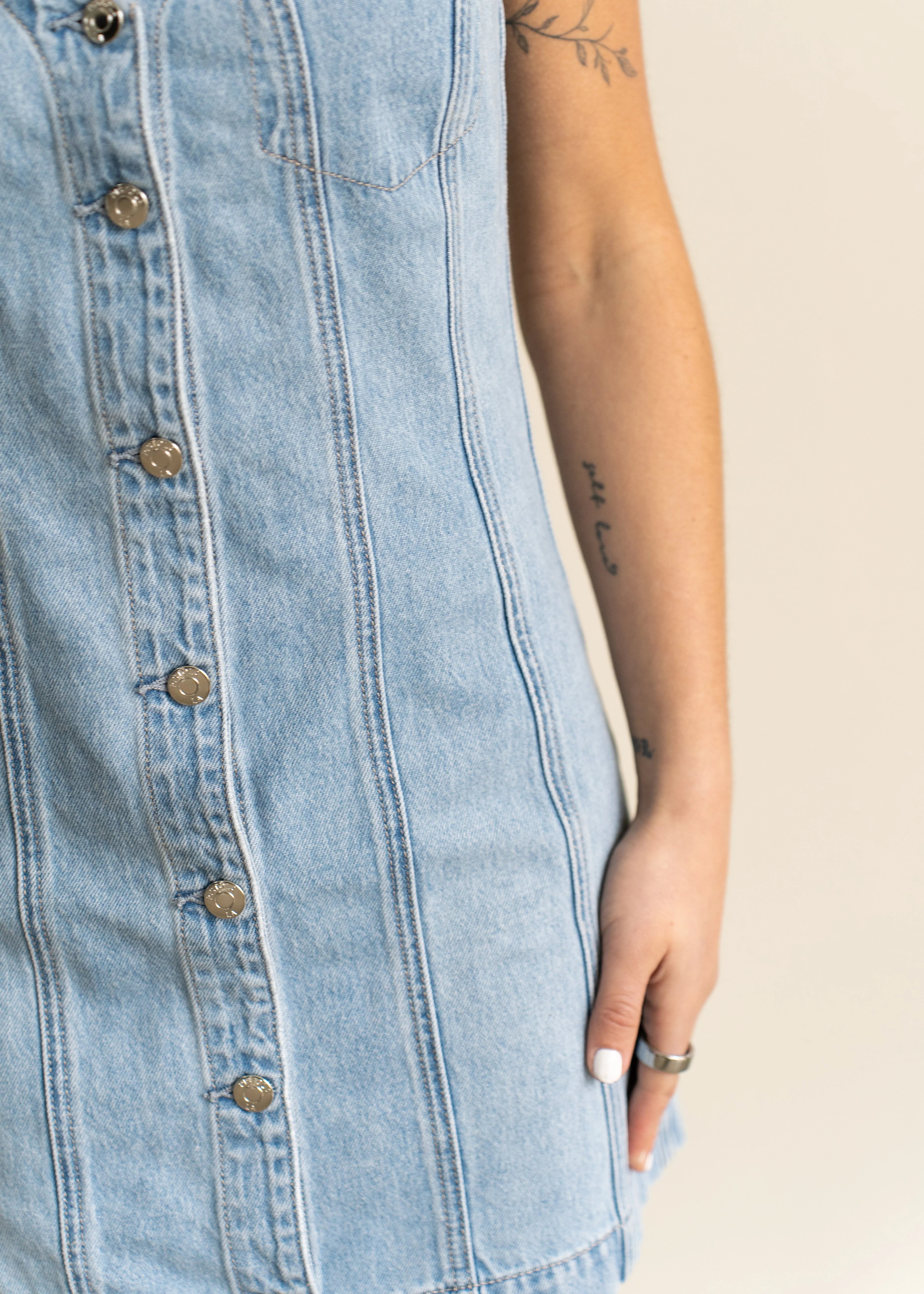 Carmel Denim Mini Dress
