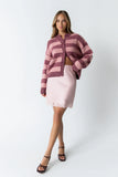 Harper Lace Trim Mini Skirt in Blush