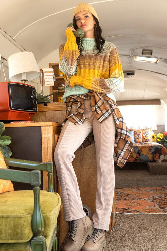 Adkins Ribbed High Neck Sweater