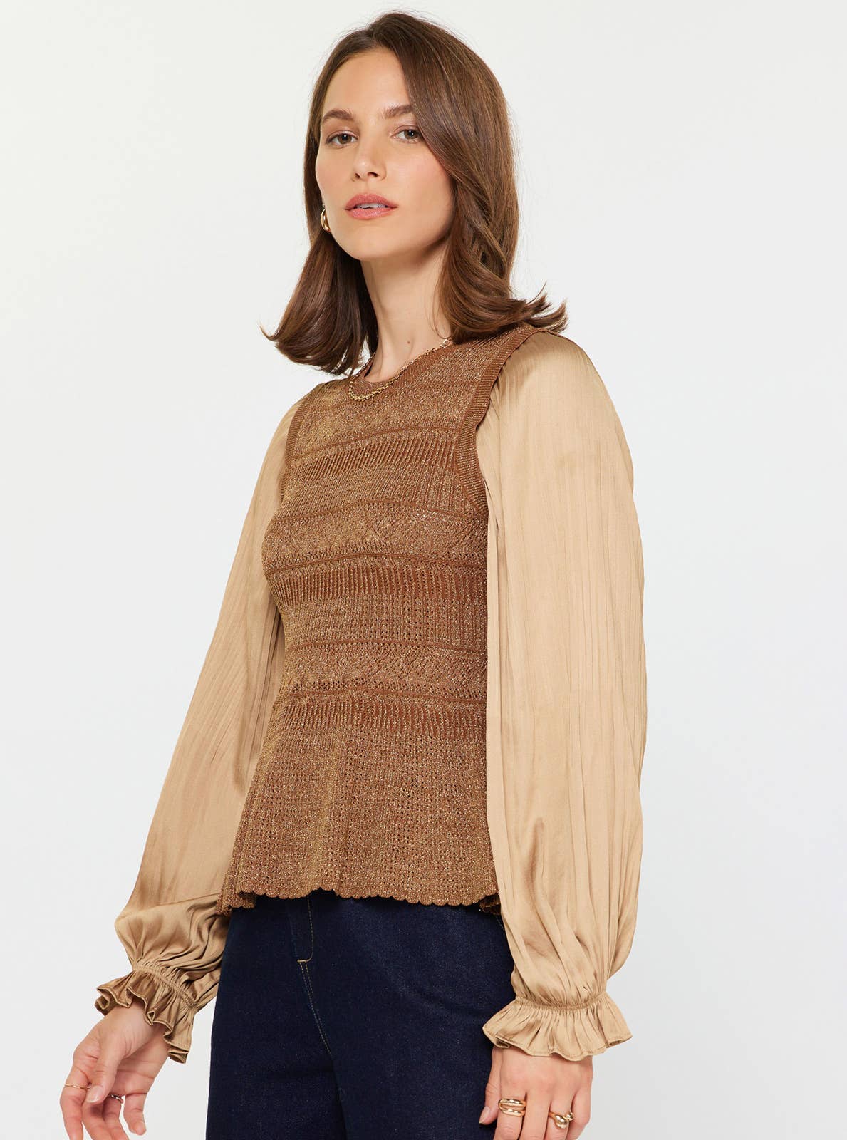 Gilda Glitter Flared Sweater