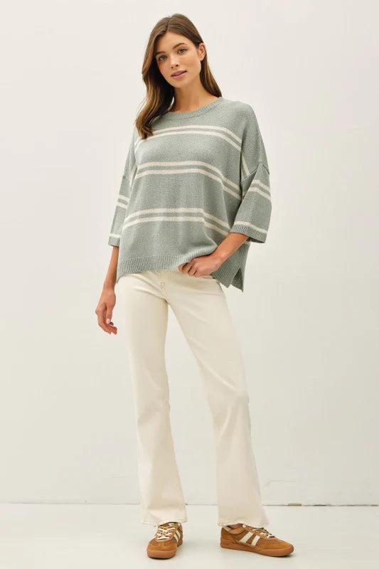 Dina Striped Sweater Top