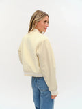 York Shearling Bomber Jacket Cream