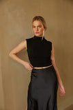 Taylor Ruched High Neck Tank Top