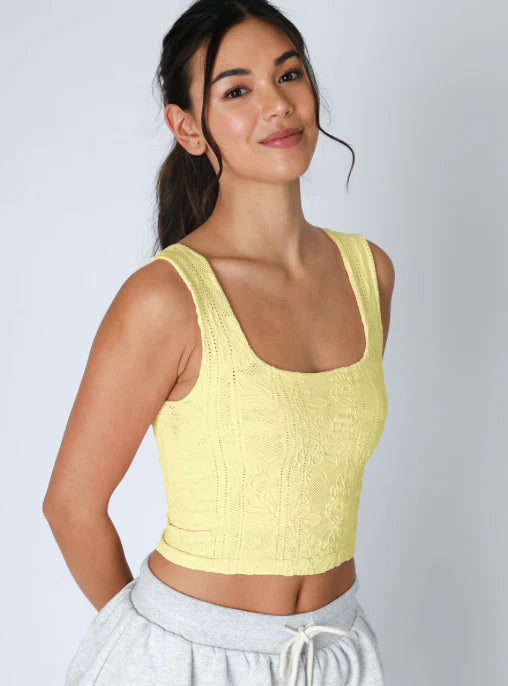 Stacie Double Lace Square Crop Tank