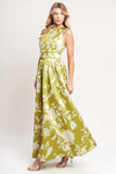 LIME FLORAL MAXI DRESS FINAL SALE