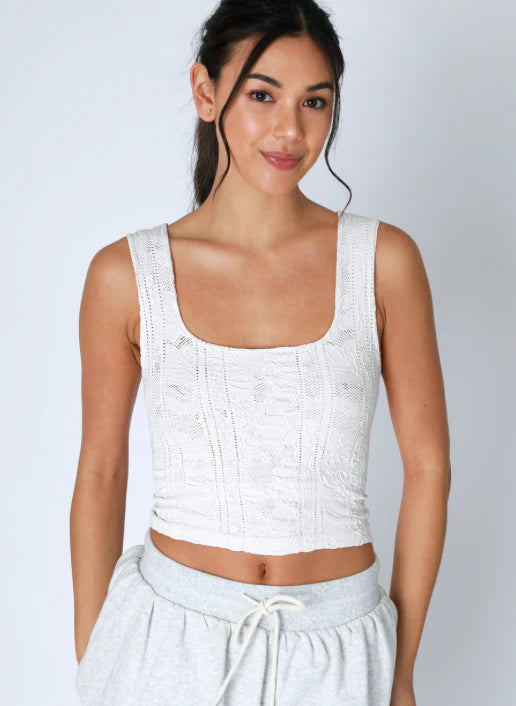 Stacie Double Lace Square Crop Tank