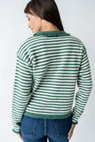 Brenna Striped Cardigan in Olive