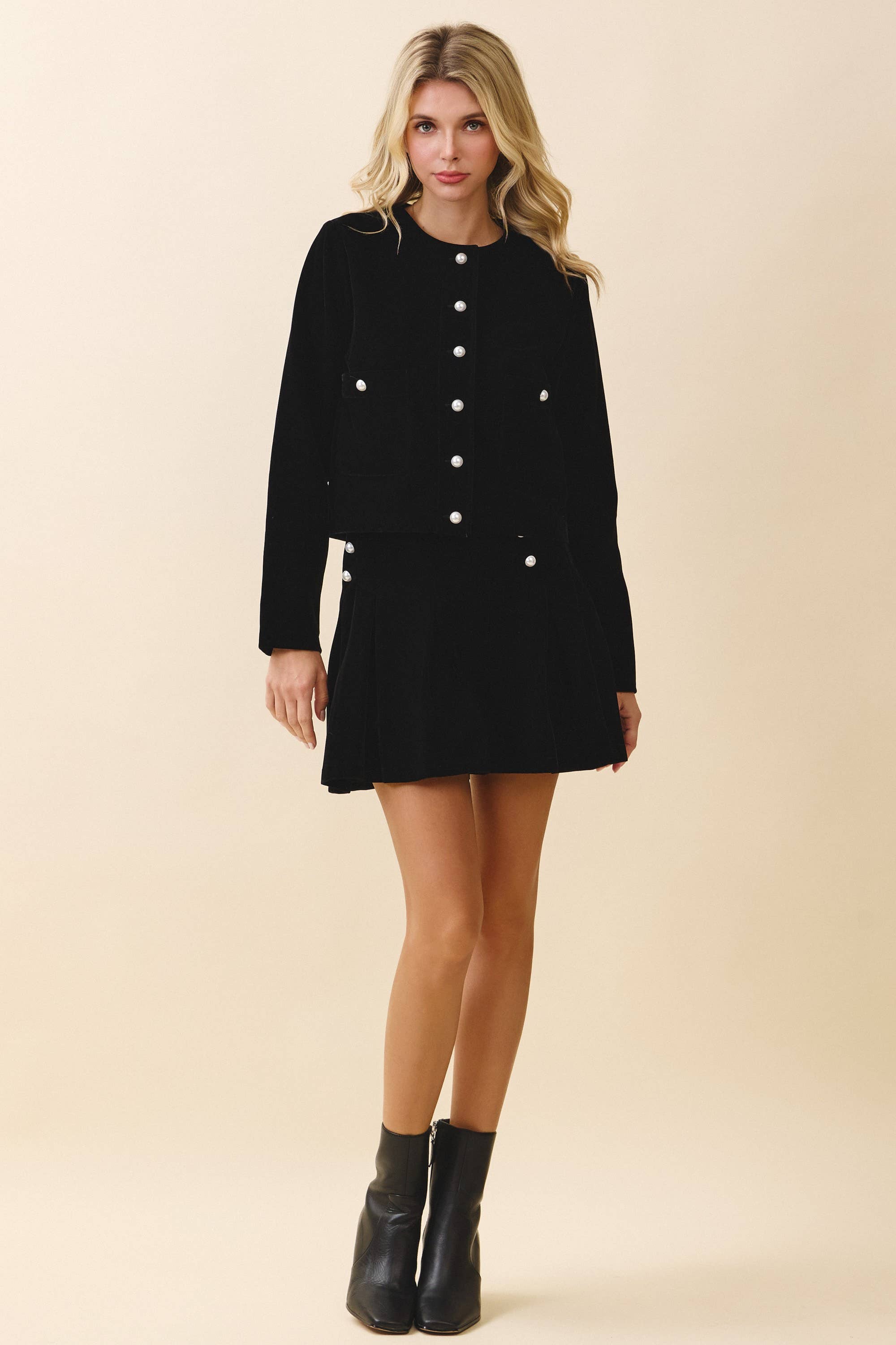 Georgie Pearl Button Front Jacket