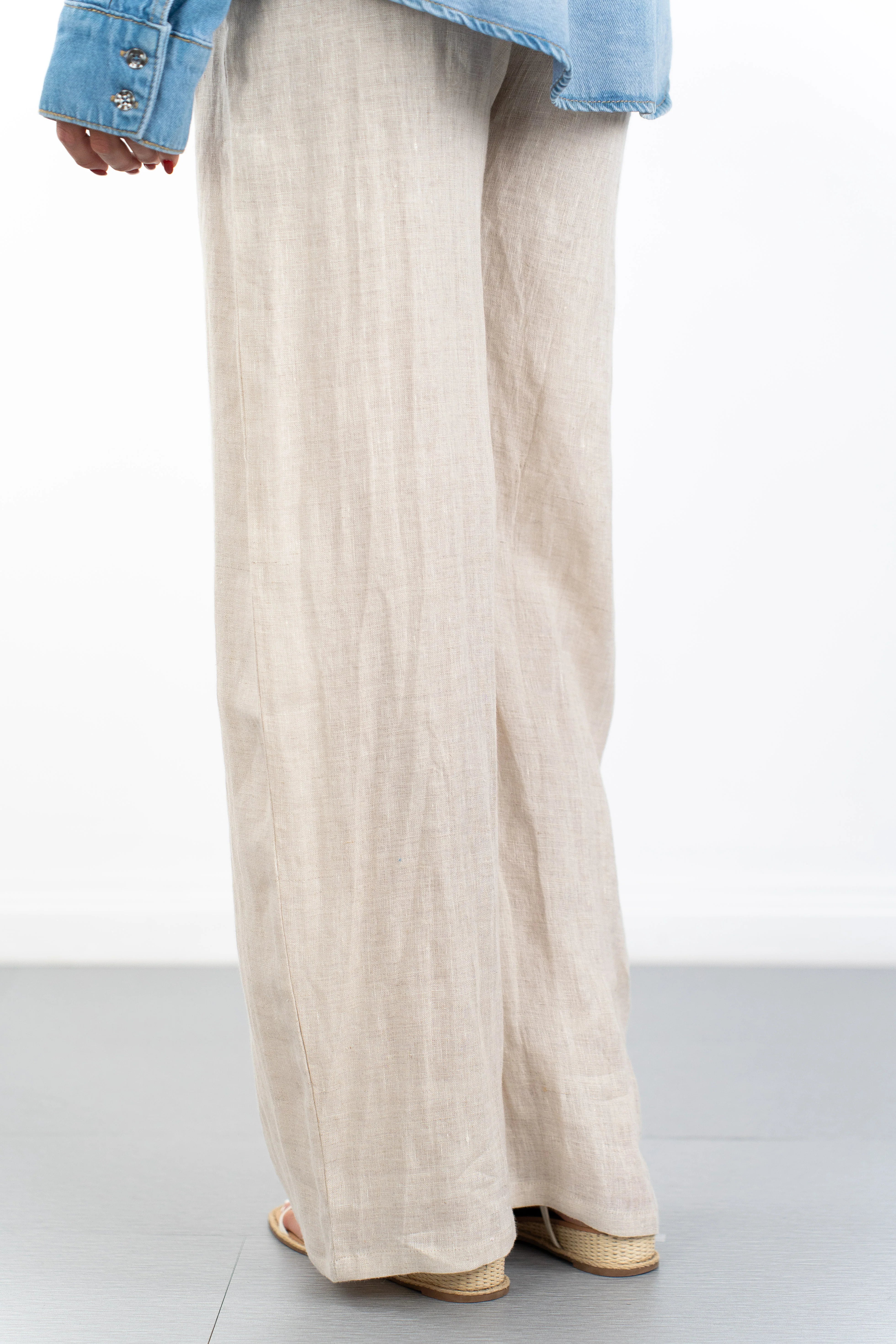 Carina Relaxed Wide Leg Linen Pant