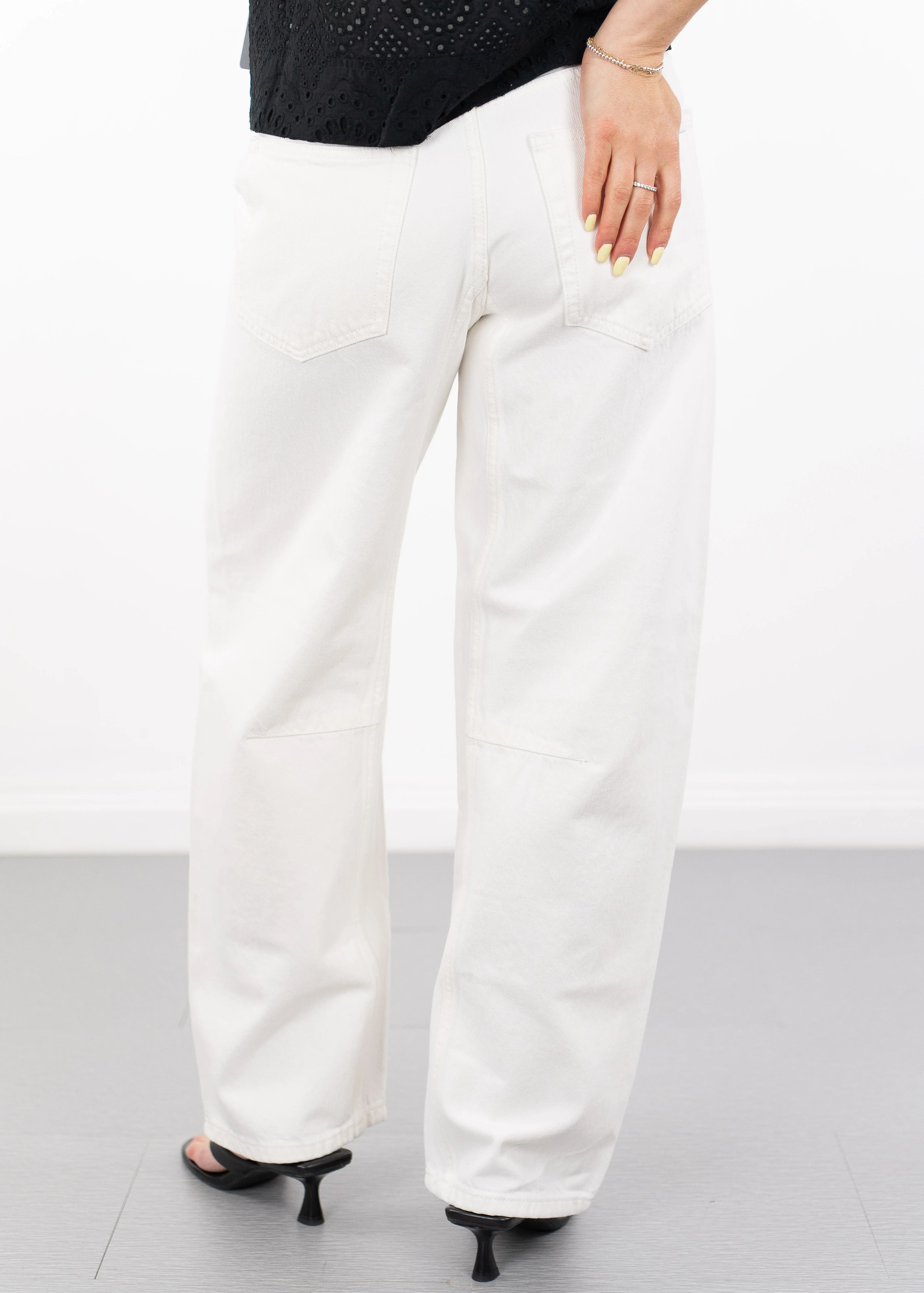 Pistola Beau Seamed Crescent Leg in Paper White