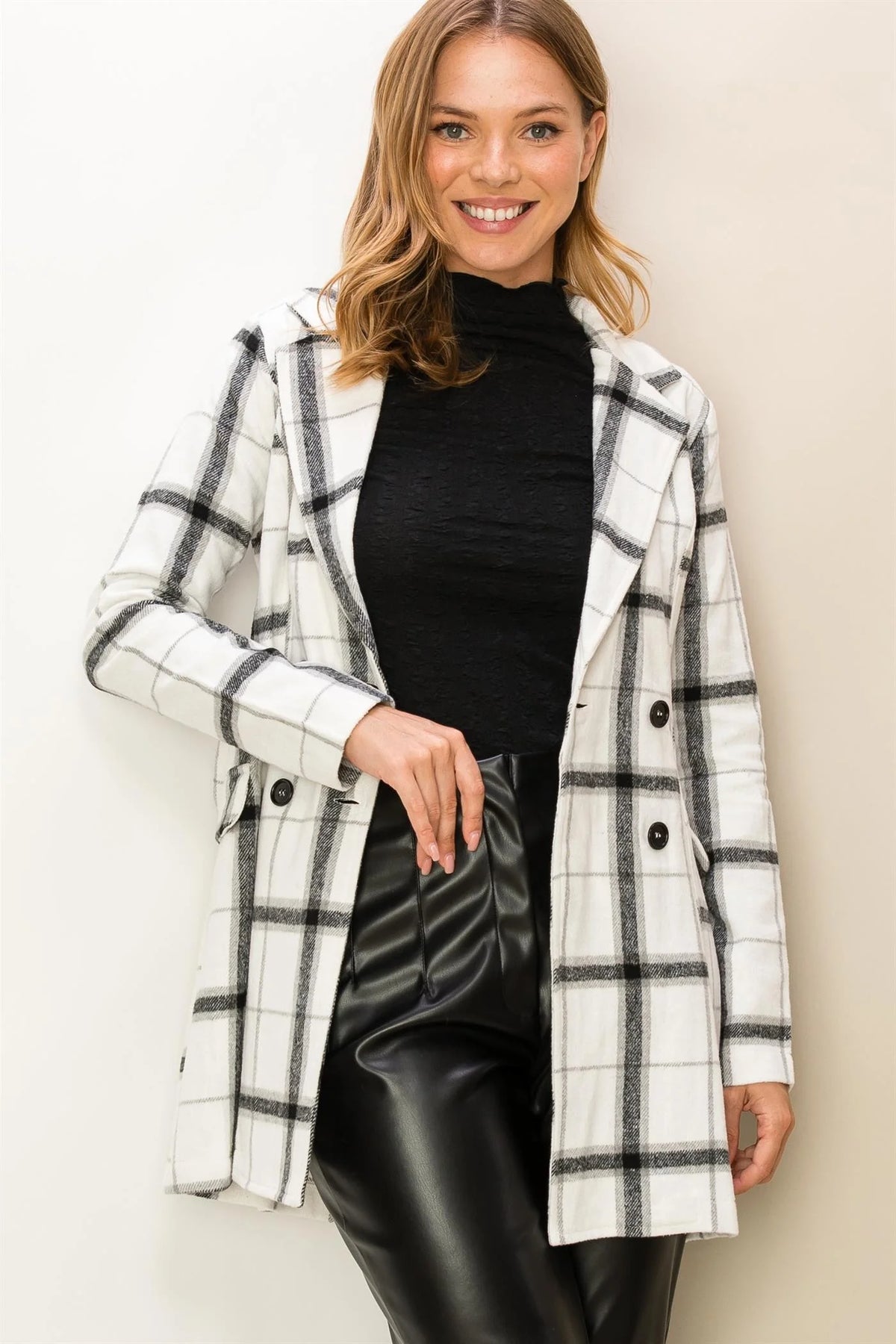 Riva Plaid Belted Jacket