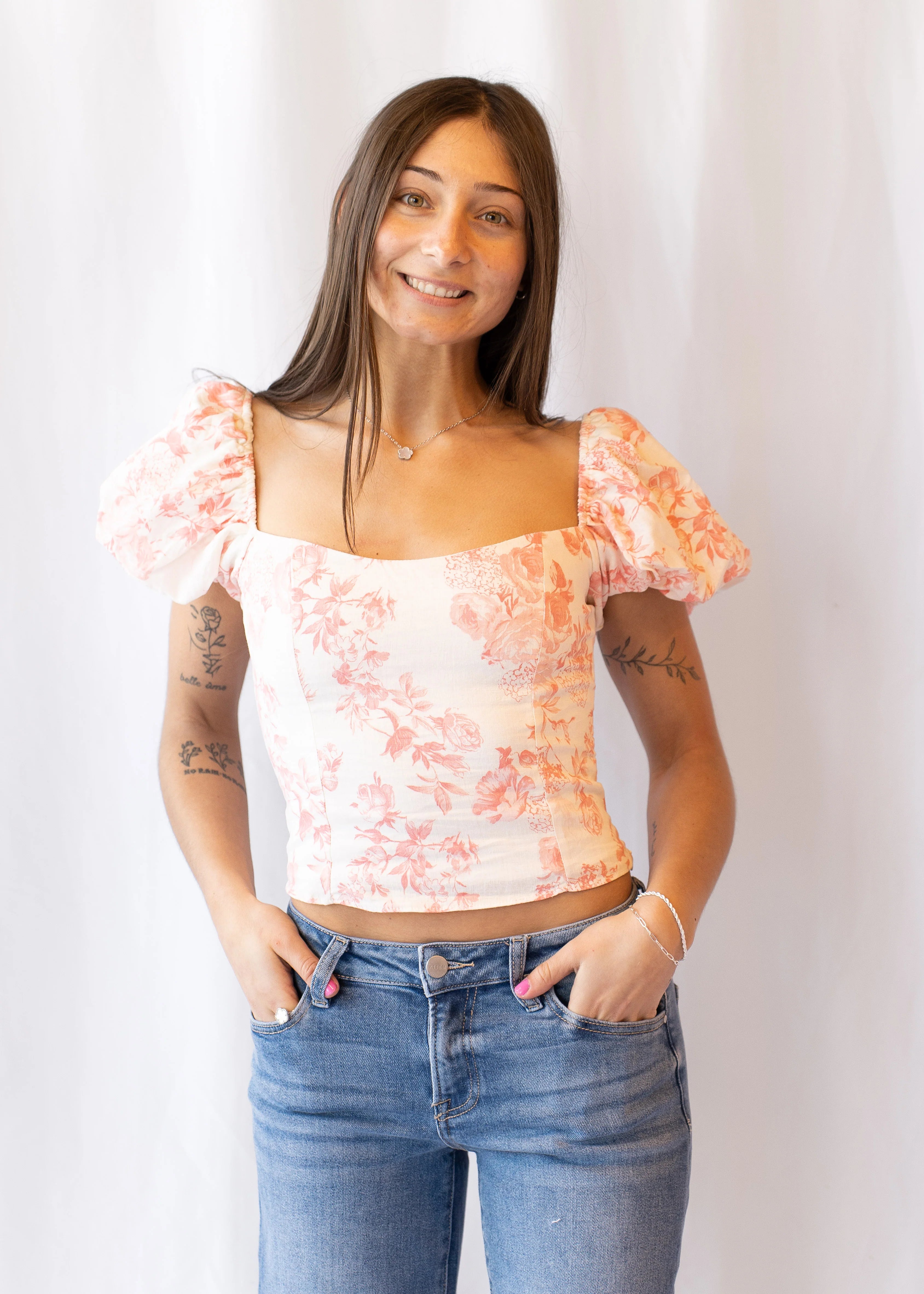 Rosalie Puff Sleeve Floral Top