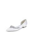 Silver Satin High Heels with Crystal Embellishments 18448 11YK