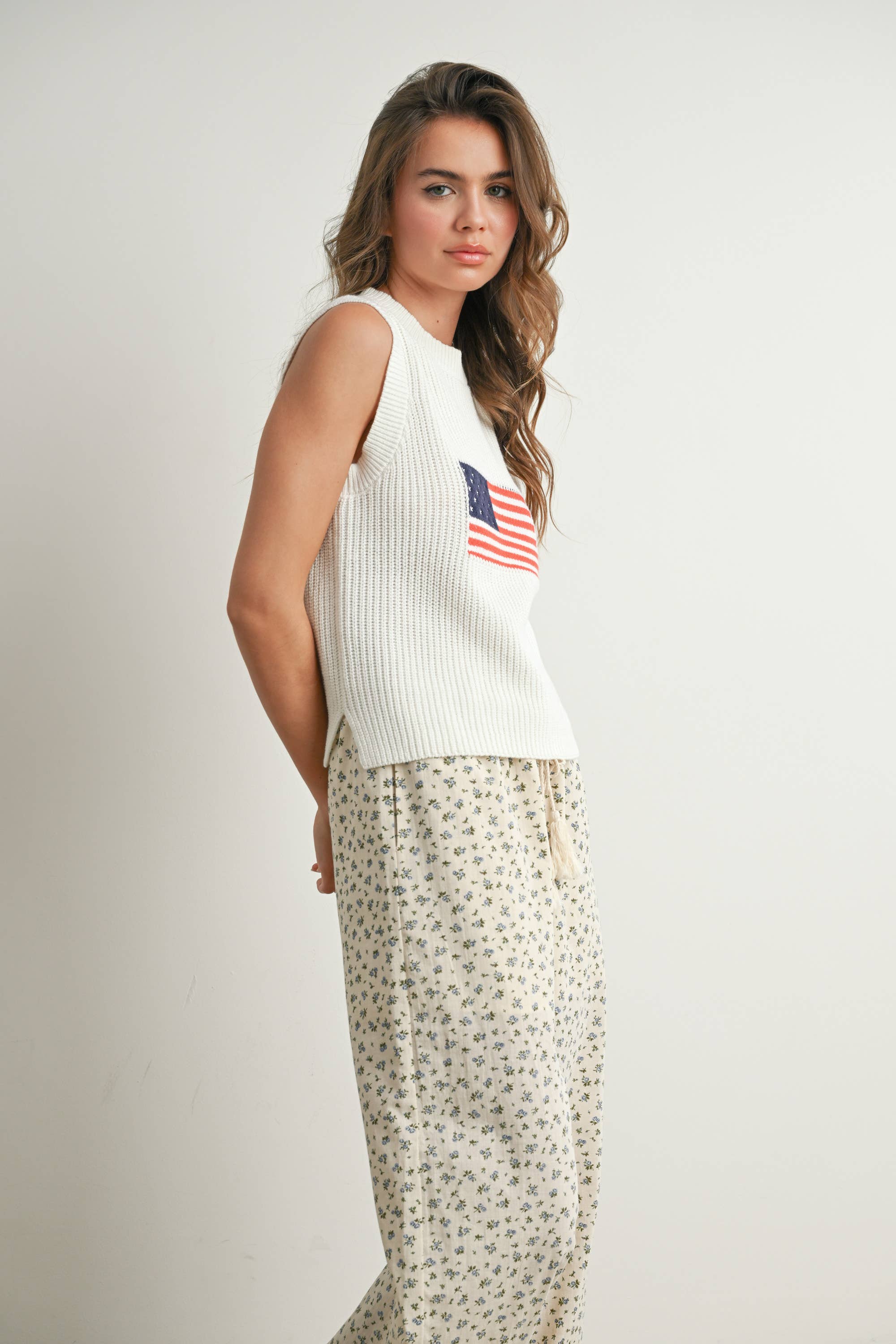 Finias Flag Print Sweater
