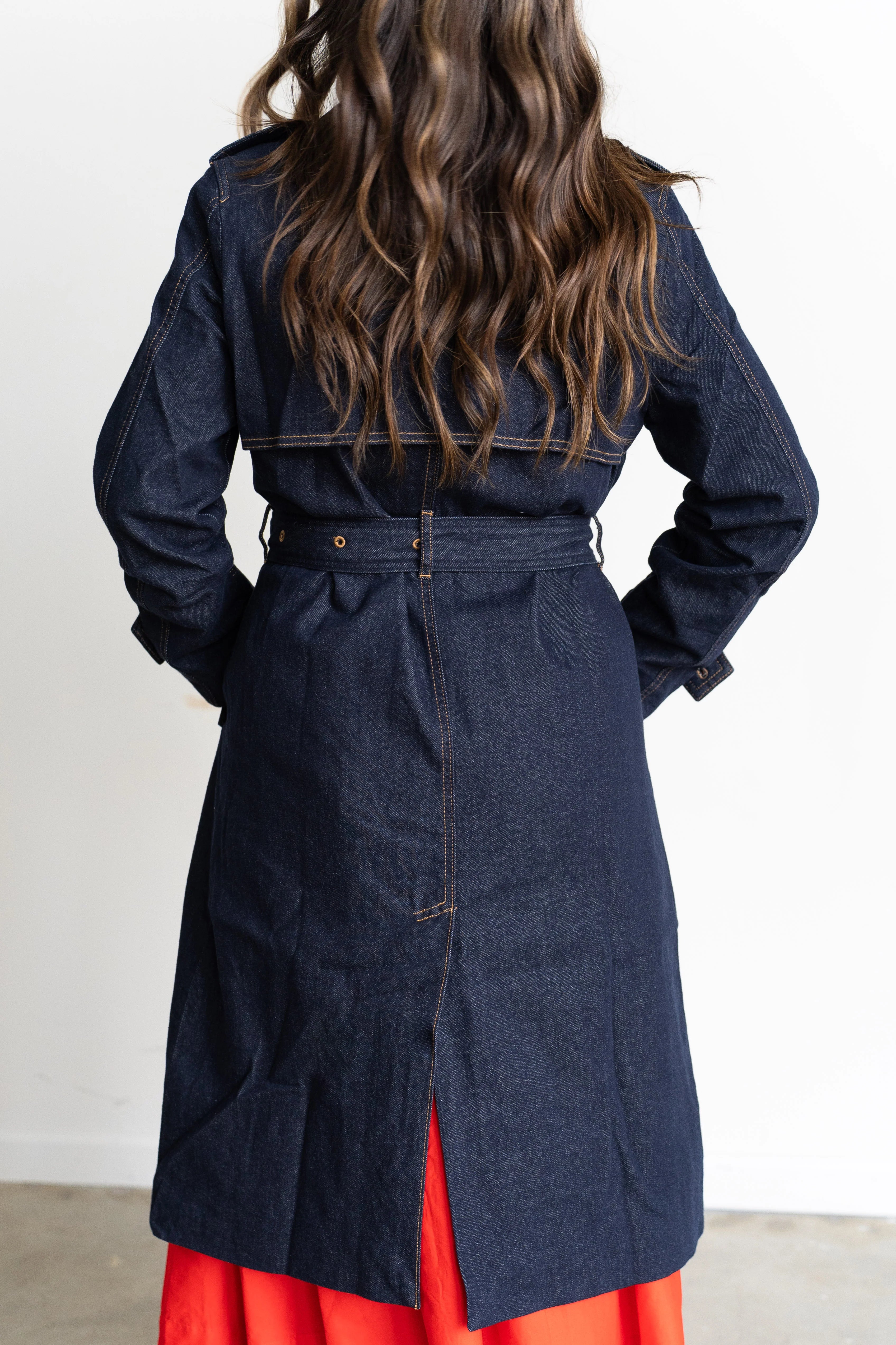 Catherine Denim Trench Coat