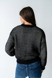 Tracey Striped Oversized Sweater in Black