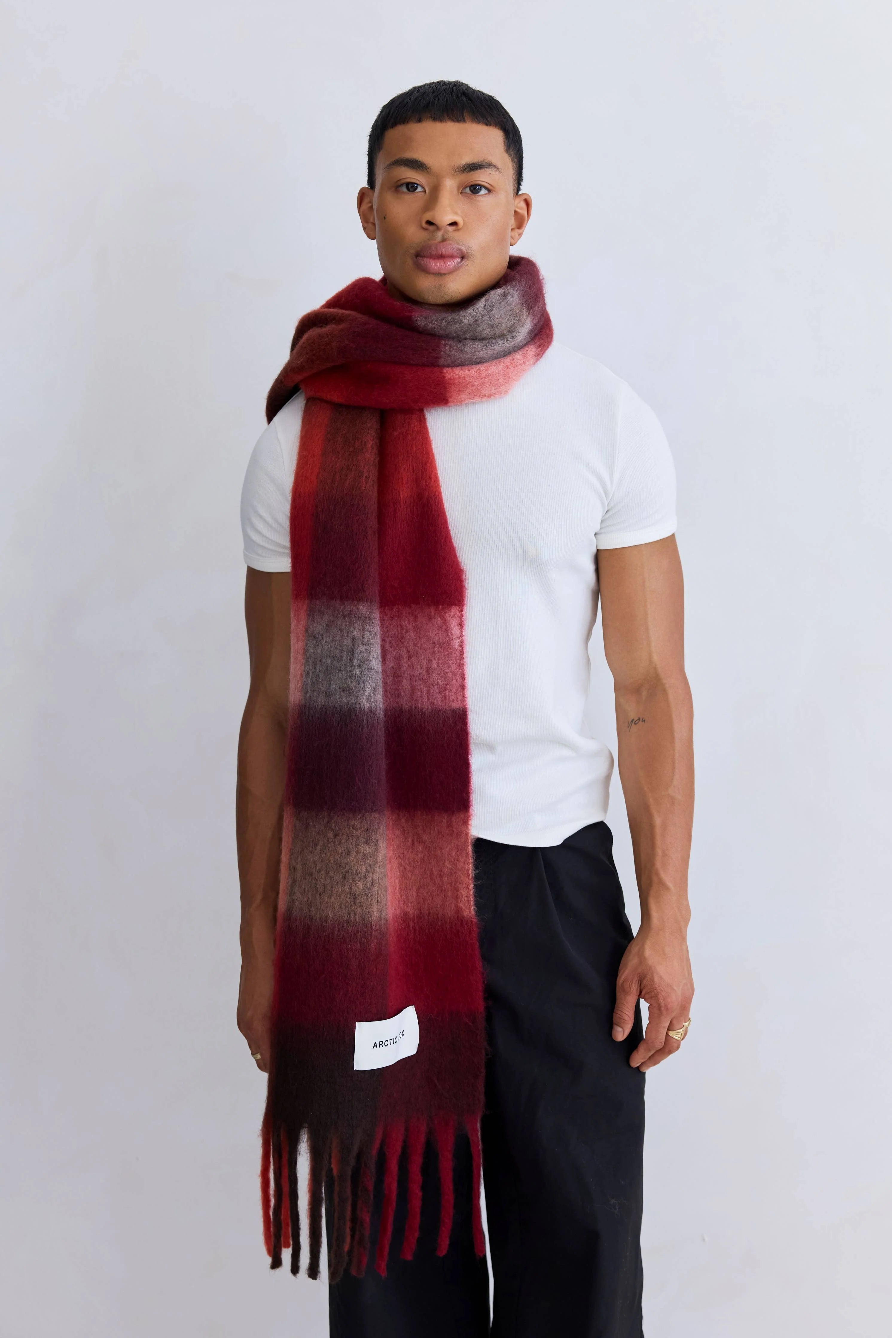 The Reykjavik Scarf Burgundy check