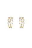 Multi Crystal Huggie Hoop Earrings
