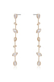 Falling Bezel Crystal Dangle Earrings