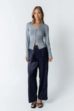 Flora Knit Top in Heather Grey