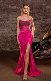 RAQUEL GOWN STRAPLESS DRESS WITH BEADED BODICE