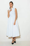 NORTH EAST MIDI White Cotton Pintuck Midi Shirt Dress