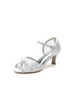 Peep Toe Mesh Strap Buckle Stiletto Heels With Bow