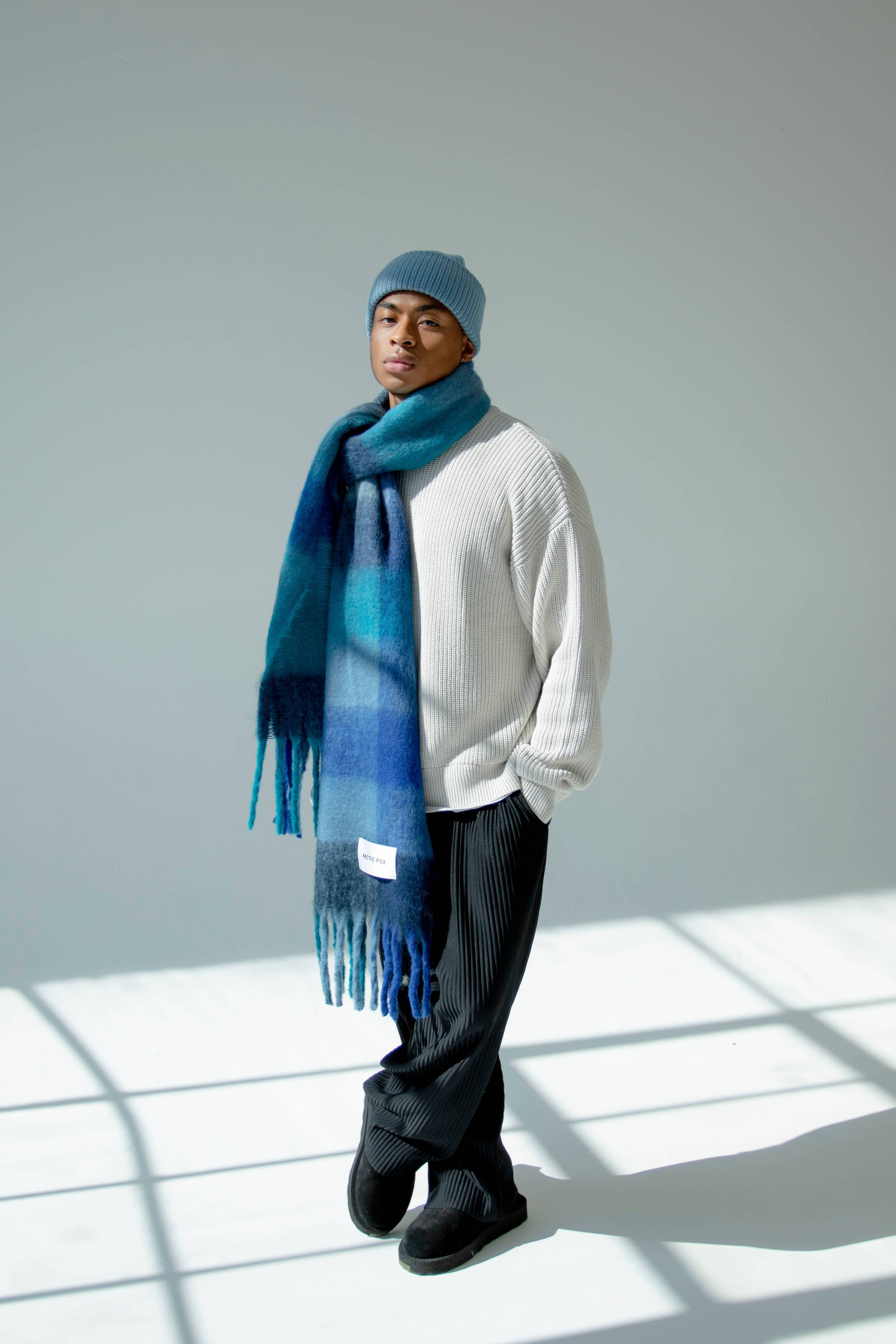 The Reykjavik Scarf Blue Check