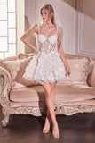 WL081 WEDDING MINI WITH BEADED FLORAL APPLIQUE Andrea Leo