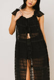 Mona Embroidered Kimono in Black FINAL SALE
