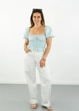 Talia Puff Sleeve Top Blue