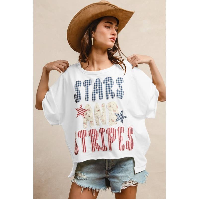 Stars Stripes Patchwork Top