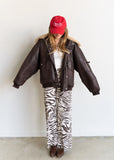 Zaza Zebra Wide Leg Jean