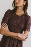 Alora Embroidered Dress in Maroon FINAL SALE