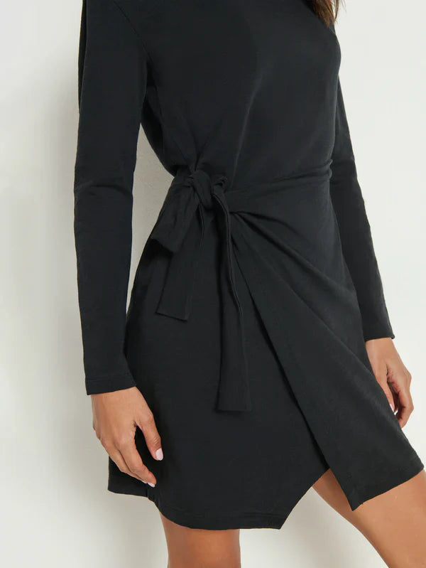 Nation Taylor Wrap Dress Jet Black