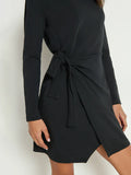Nation Taylor Wrap Dress Jet Black