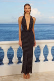 Lexie Plunge Halter Maxi Dress